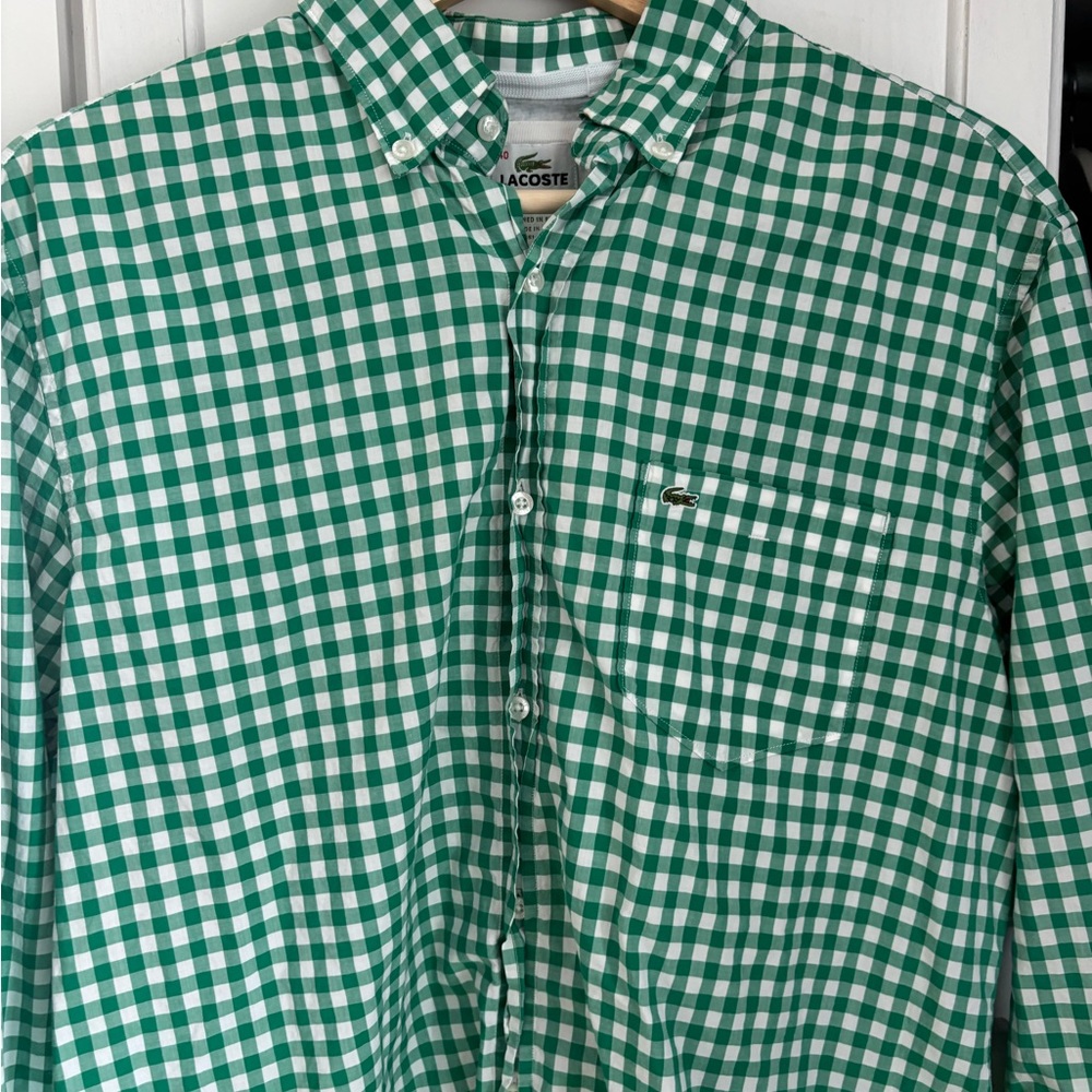 Lacoste Men's Green Checkered Shirt